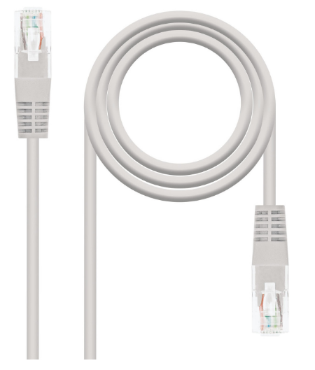 Cabo de Rede RJ45 Cat5e U/UTP Cinzento (30cm) - Nanocable