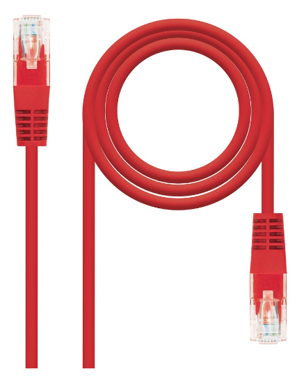 Cabo de Rede RJ45 CAT6e U/UTP Vermelho (50cm) - Nanocable