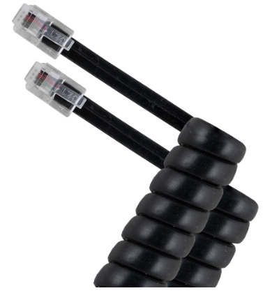 Cabo Telefone/Auscultador RJ9 Espiral (2 mts) - Preto
