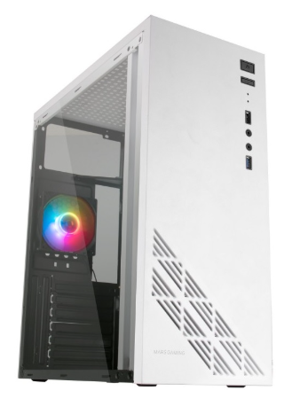 Caixa ATX MC100W RGB Acrílico (Branco) - MARS GAMING