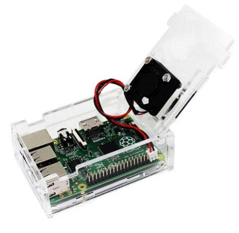 Caixa Transparente + Ventilador para Raspberry Pi Model B+ / Pi 2 B / Pi 3