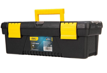 Caixa de Ferramentas Plástico 12" (Amarelo/Preto) - DELI