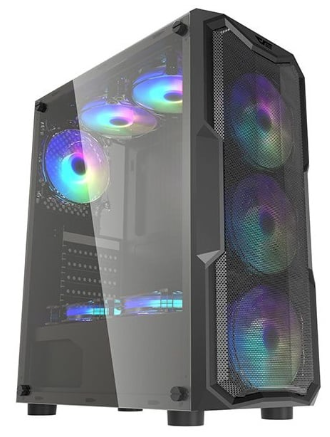 Caixa p/ PC ATX Aquarius (Preto) - DARKFLASH