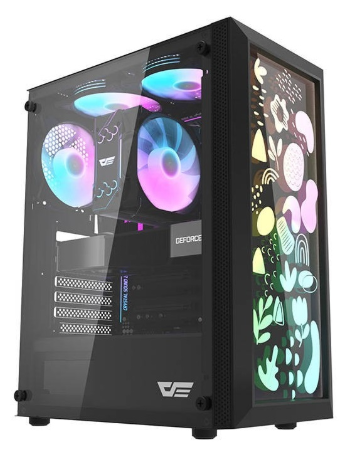 Caixa p/ PC ATX DK180 Graffiti (Preto) - DARKFLASH