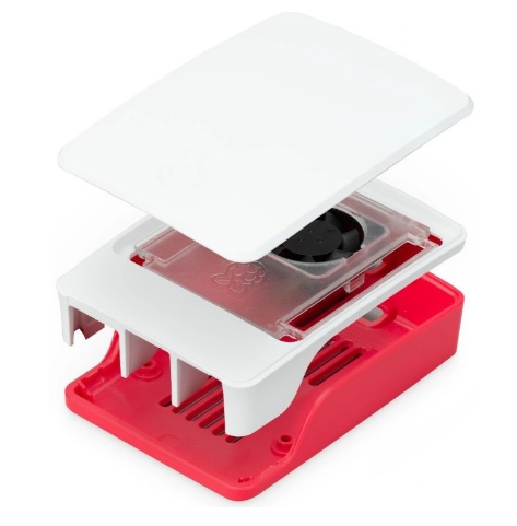 Caixa p/ Raspberry PI 5 Oficial (Branco/Vermelho) - RASPBERRY