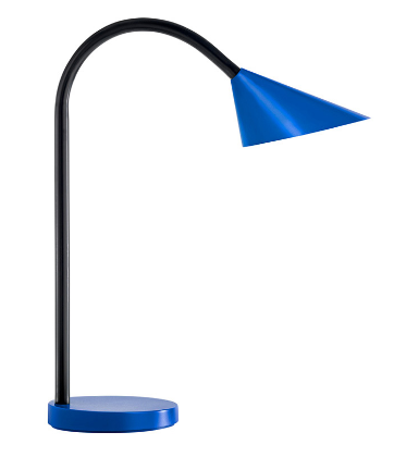 Candeeiro De Escritorio Sol Led 4W Braco Flexivel Abs E Metal Azul Base 14 Cm Diametro - UNILUX