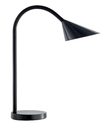 Candeeiro De Escritorio Sol Led 4W Braco Flexivel Abs E Metal Preto Base 14 Cm Diametro - UNILUX
