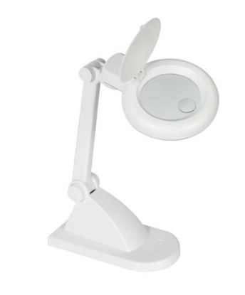 Candeeiro Mesa c/ Lupa 3+12 Dioptrias 12W + Tampa (Branco) - VELLEMAN