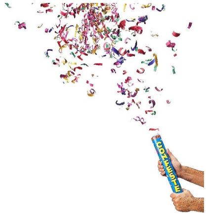 Canhão Lança Confetis (25cm) p/ Festas, Aniversários, ...