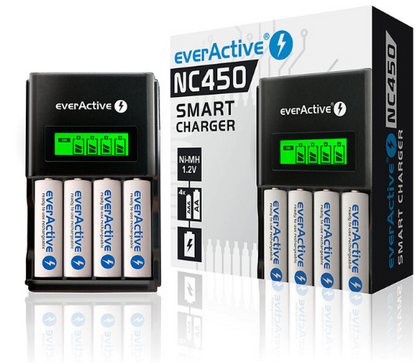 Carregador de Pilhas AA/AAA c/ LCD - everActive
