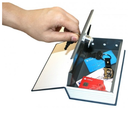 Cofre Metálico em Forma de Livro (240 x 155 x 55 mm)