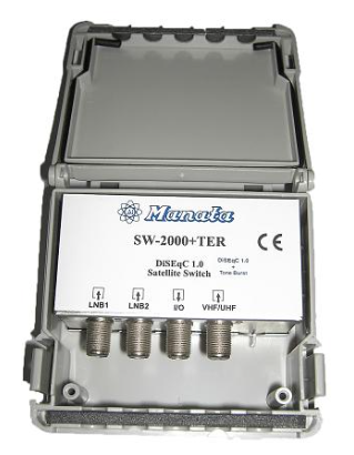 Comutador Diseqc 1.0 2 Ent. LNB c/ Mistura UHF + VHF