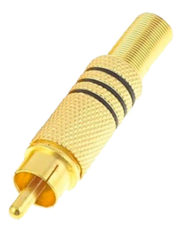 Conector RCA Macho (Dourado) p/ Soldar