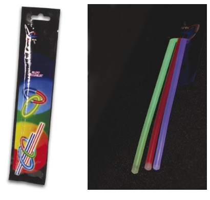 Conjunto 3 Tubos Luminosos (Ø0,5 x 20 cm) - Cores Surtidas
