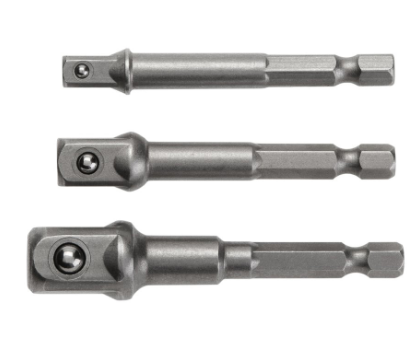 Conjunto de 3 Adaptadores p/ Chaves 1/4", 3/8", 1/2" - HOGERT