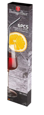 Conjunto de 6x Palhinhas Dobráveis em Inox - BERLINGER HAUS