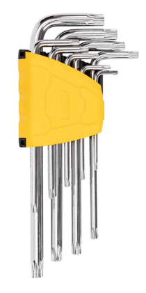 Conjuntos de 9x Chaves Sextavadas Torx 1,5-10mm (Prateado) - DELI
