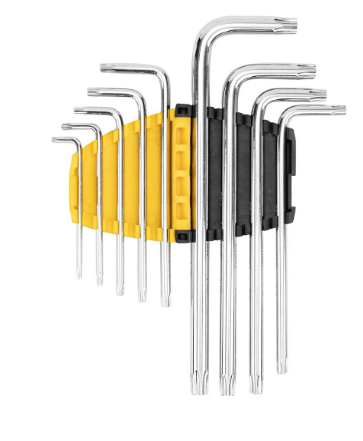 Conjuntos de 9x Chaves Sextavadas Torx 1,5-10mm (Prateado) - DELI