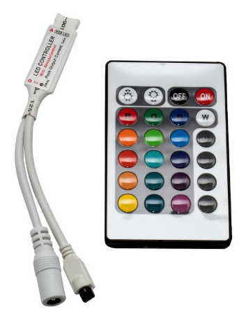 Controlador de Fita de LEDs RGB (144W) c/ Comando à Distância