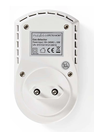 Detector de Gás Natural/LPG/Carvão 220V c/ Alarme Visual e Sonoro - NEDIS