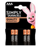 Blister 4 Pilhas Alcalinas 1,5V LR03 AAA - Duracell SIMPLY