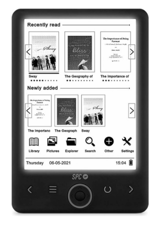 E-Book 6" Dickens Light 2 8GB (Preto) - SPC
