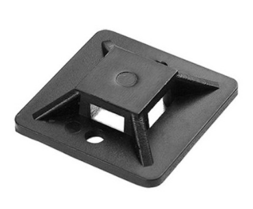 Emb. 10x Suportes Autoadesivos p/ Abraçadeiras 30x30mm (Preto) - ORNO