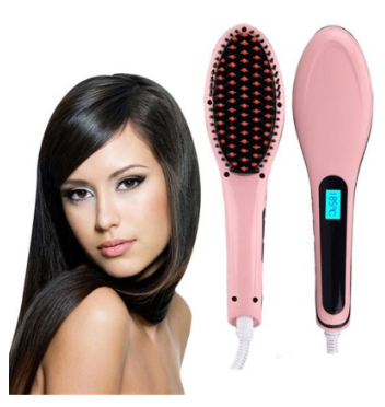 Escova Alisador Cabelo (Rosa)