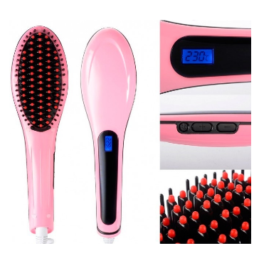 Escova Alisador Cabelo (Rosa)