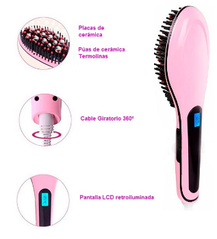 Escova Alisador Cabelo (Rosa)
