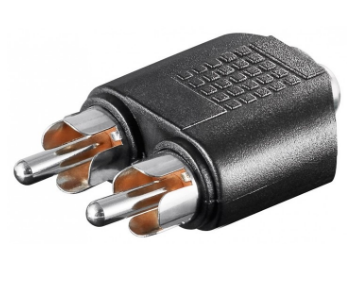 Ficha Adaptadora 2 RCA Macho - 1 RCA Femea