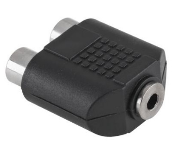 Ficha Adaptadora 2x RCA Femea - Jack 3,5mm Femea