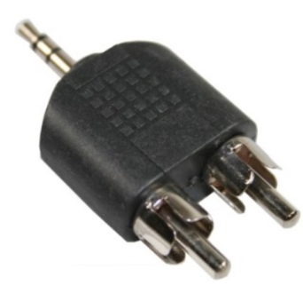 Ficha Adaptadora 2x RCA Macho - Jack 3,5mm Macho Stereo