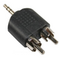 Ficha Adaptadora 2x RCA Macho - Jack 3,5mm Macho Stereo