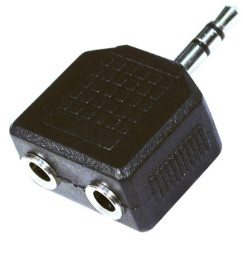 Ficha Adaptadora Jack 3,5 M. Stereo - 2 Jack 3,5 F. Stereo