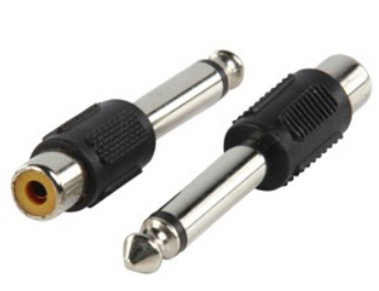 Ficha Adaptadora Jack 6,3mm Macho Mono -> 1 RCA Femea