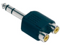 Ficha Adaptadora Jack 6,5mm Stereo Macho -> 2 RCA Femea