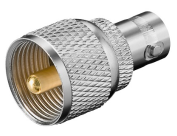 Ficha Adaptadora PL UHF Macho -> BNC Femea