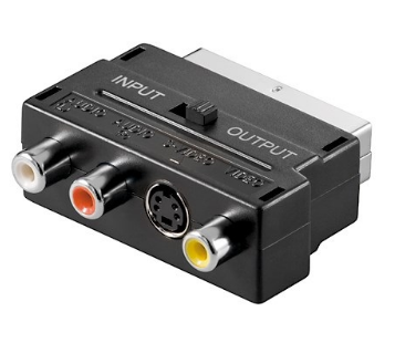 Ficha Adaptadora SCART Macho -> 3 RCA Femea + S-Video