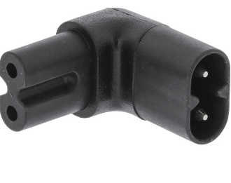 Ficha Alimentação Adaptadora "Tipo 8" 90/270º Macho (IEC-320-C7) - Fêmea (IEC-320-C8)