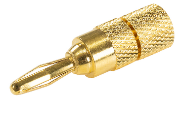 Ficha Banana Dourada Macho 4mm (Rosca)