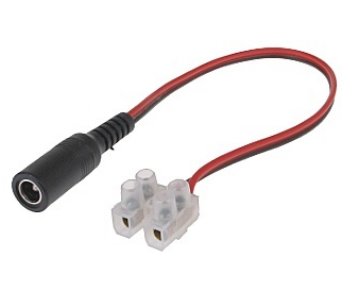 Ficha DC Femea (Ø 2,1 / 5,5 mm) com Ligador (20cm)