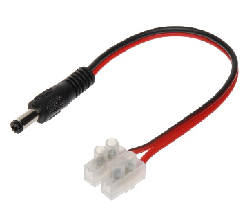 Ficha DC Macho (Ø 2,1 / 5,5 mm) com Ligador (20cm)