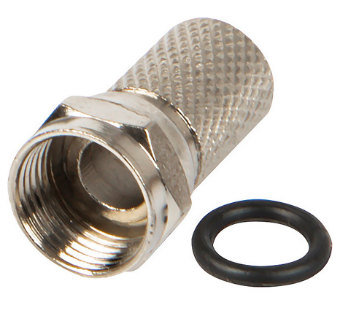 Ficha F c/ Vedação 6,4mm p/ RG6 (Qualidade - COBRE)