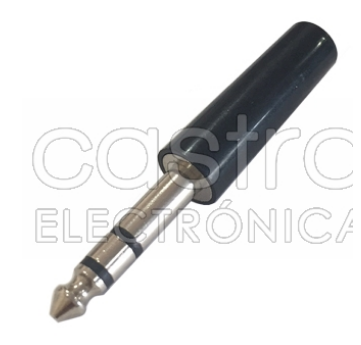 Ficha Jack 6,3mm Macho Stereo Plástico