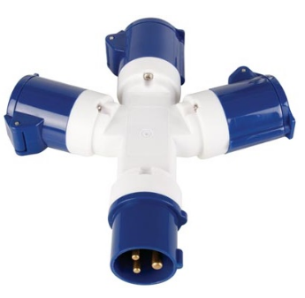 Ficha Tripla CEE Monofásica 3 Polos (2P+E) 16A IP44 - PEREL