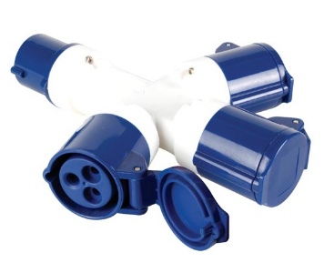 Ficha Tripla CEE Monofásica 3 Polos (2P+E) 16A IP44 - PEREL