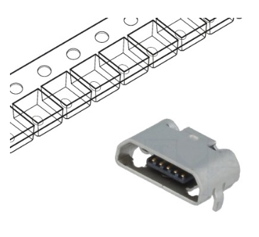 Ficha microUSB 2.0 Tipo B (5 Pinos) Femea C.I.