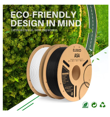 Filamento de Impressão 3D ASA 1,75mm 1Kg (Branco) - ELEGOO