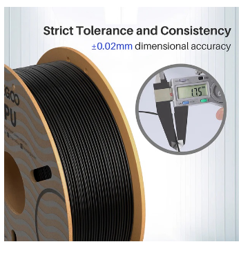 Filamento de Impressão 3D TPU 1,75mm 1Kg (Preto) - ELEGOO